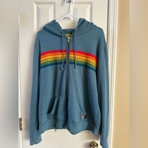 Aviator Nation 5 Stripe Hoodie Unisex Size XL